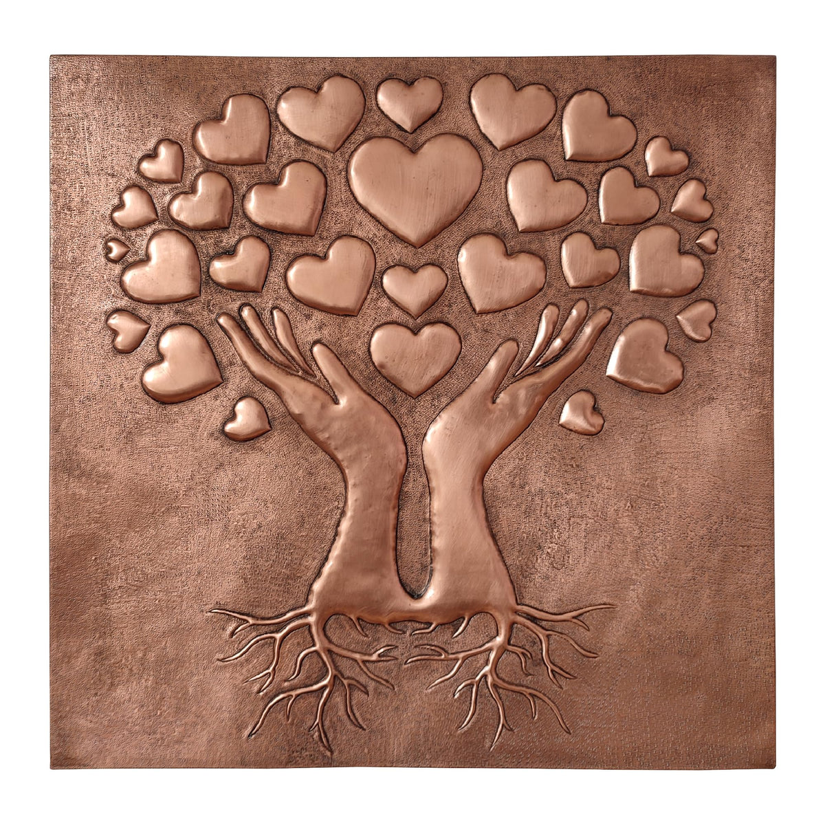 Kitchen Backsplash, Hearts in Praying Hands Copper Backsplash, Custom Copper Backsplash Panel, Handmade Copper