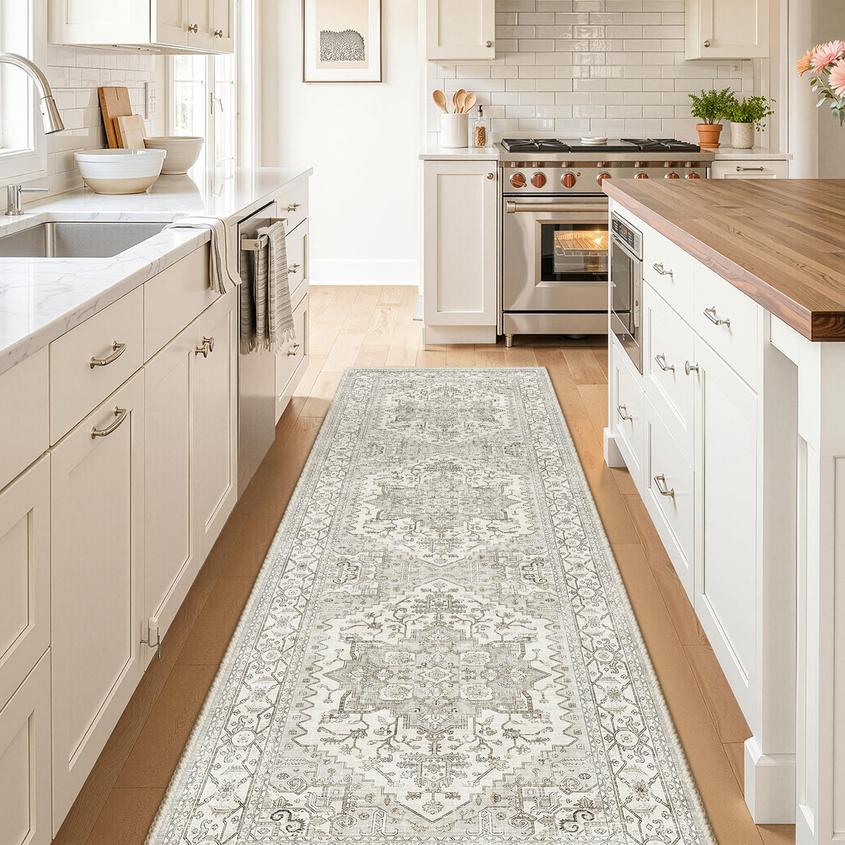 Runner Rug Washable Hallway Runner Rug Beige Kitchen Entryway Carpet