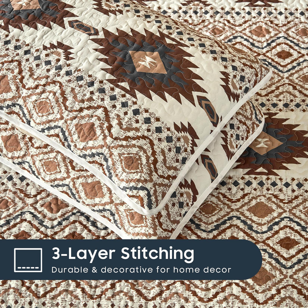 Quilt Set, Southwestern Aztec Country Style with Rustic Ranch Vibe