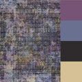 2x6 Purple Slate Blue Overdyed Distressed Boho Abstract Washable Runner Rug