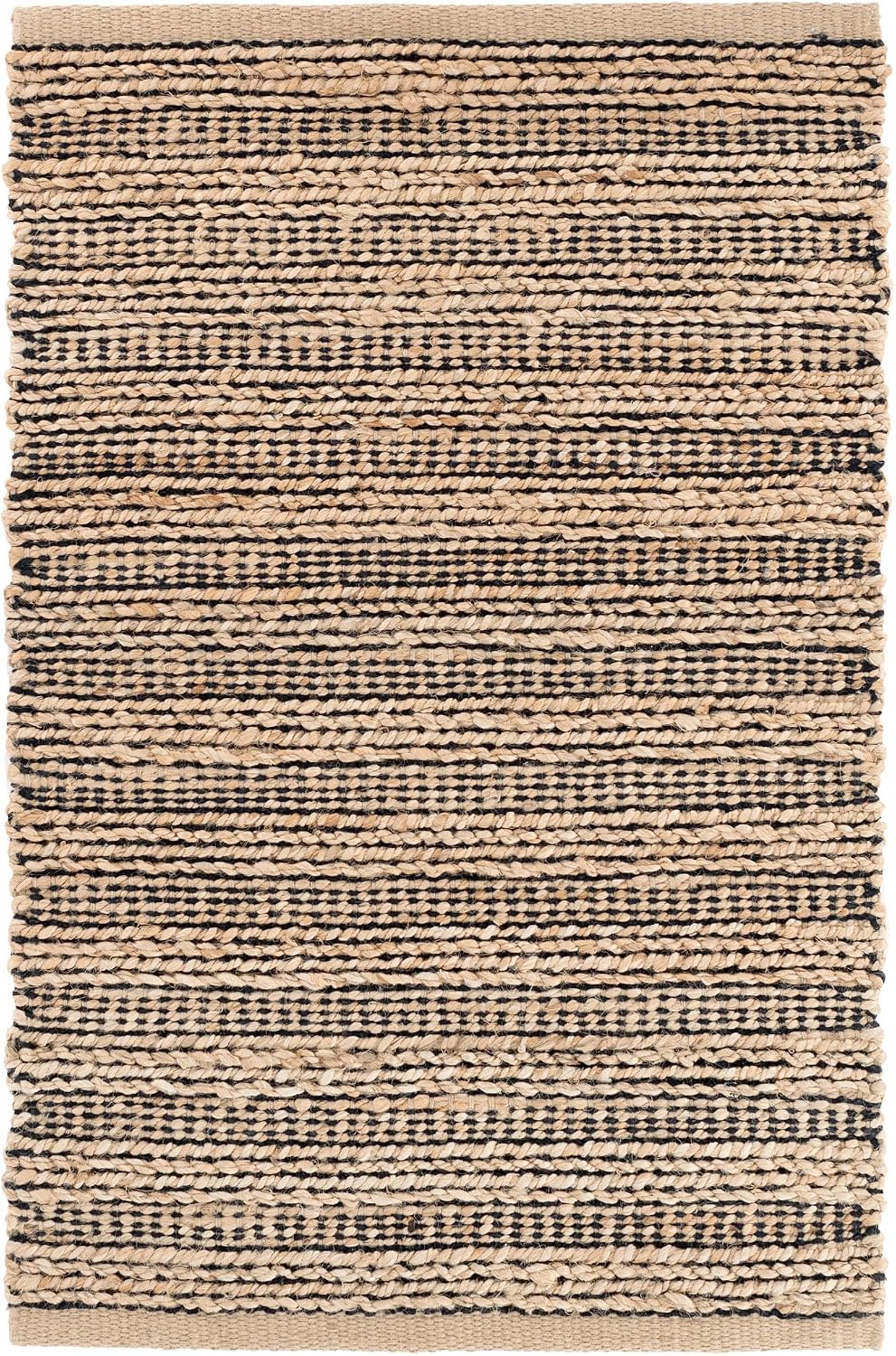 Simba Black Solid Handwoven Rug