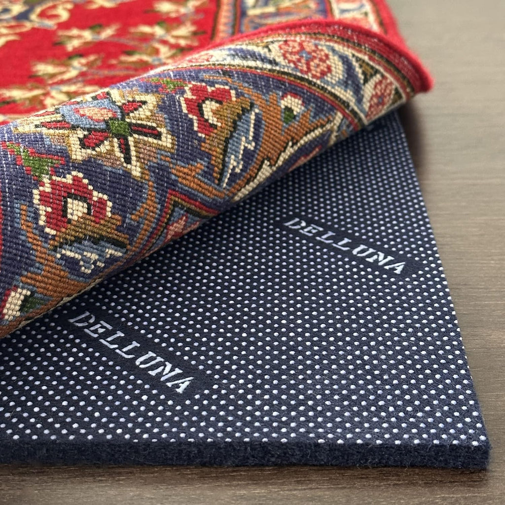 Non-Slip Area Rug Pad 5'x7', 3/8" Thick Double Side Rubber + Felt, Premium Deluxe Cushioned- Safe for All Floors