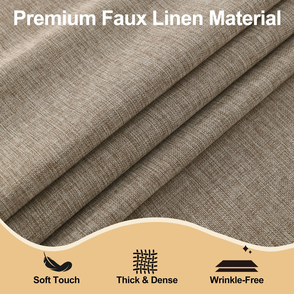 Round Textured Table Cloth Linen Wrinkle Free Stain Resistant Farmhouse Decorative Circular Tablecloth, Dining