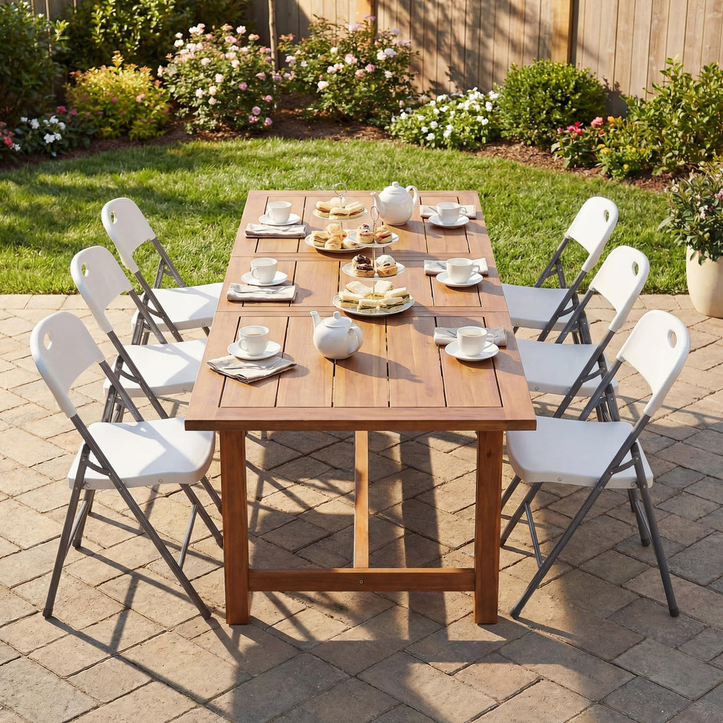 10 Pack Folding Chairs Heavy Duty - Plastic Stackable Portable Dining Chairs Set, Wedding, Party, Patio, Garden, for