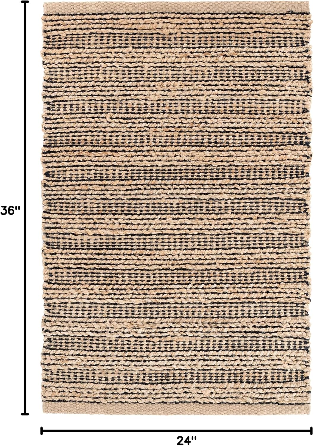 Simba Black Solid Handwoven Rug