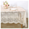Ivory Lace Tablecloth 60x120 Inches Classic Wedding Lace Tablecloths Overlay Party Table Cover for Bridal Shower