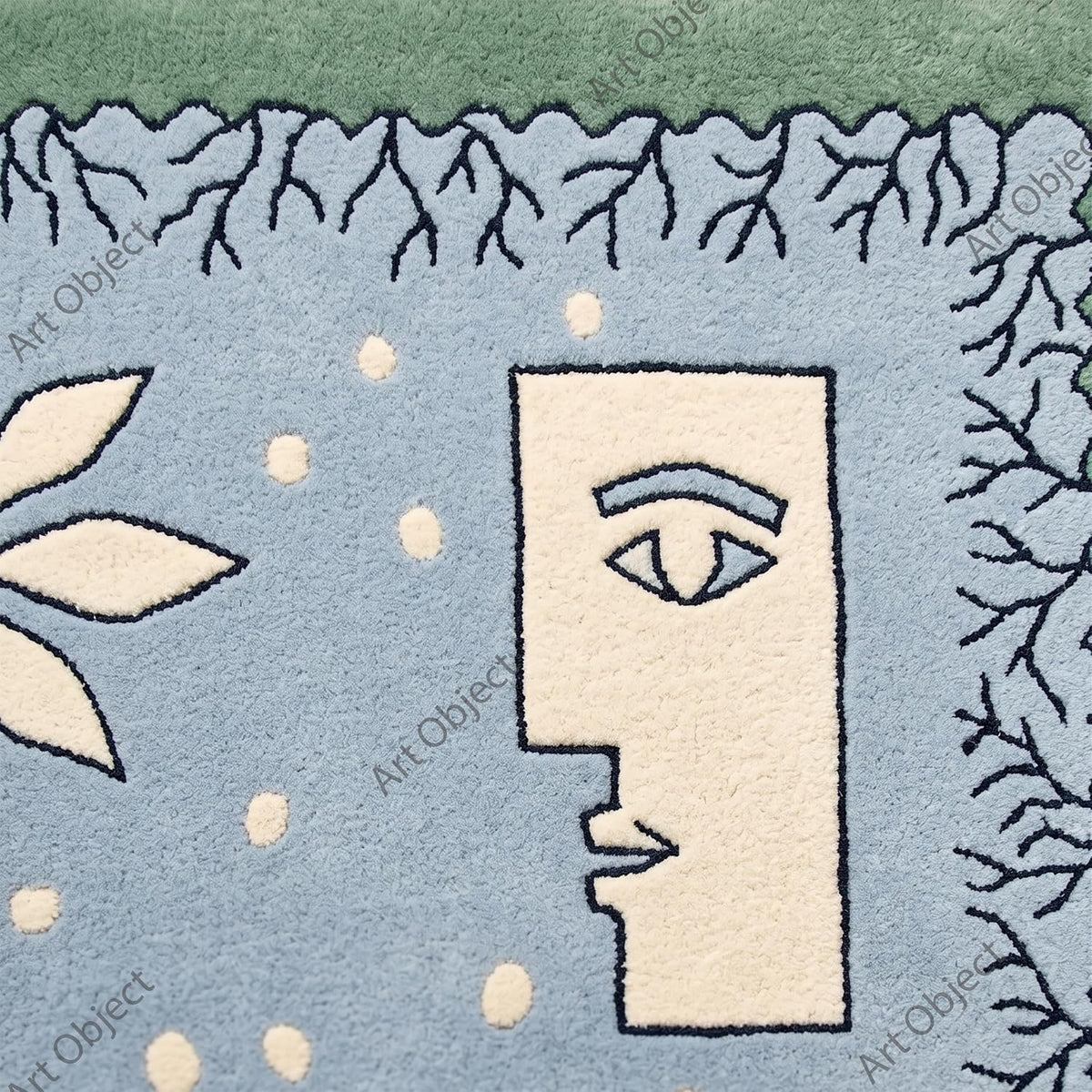 Hand Tufted Wool Area Rug, Scandinavian Abstract