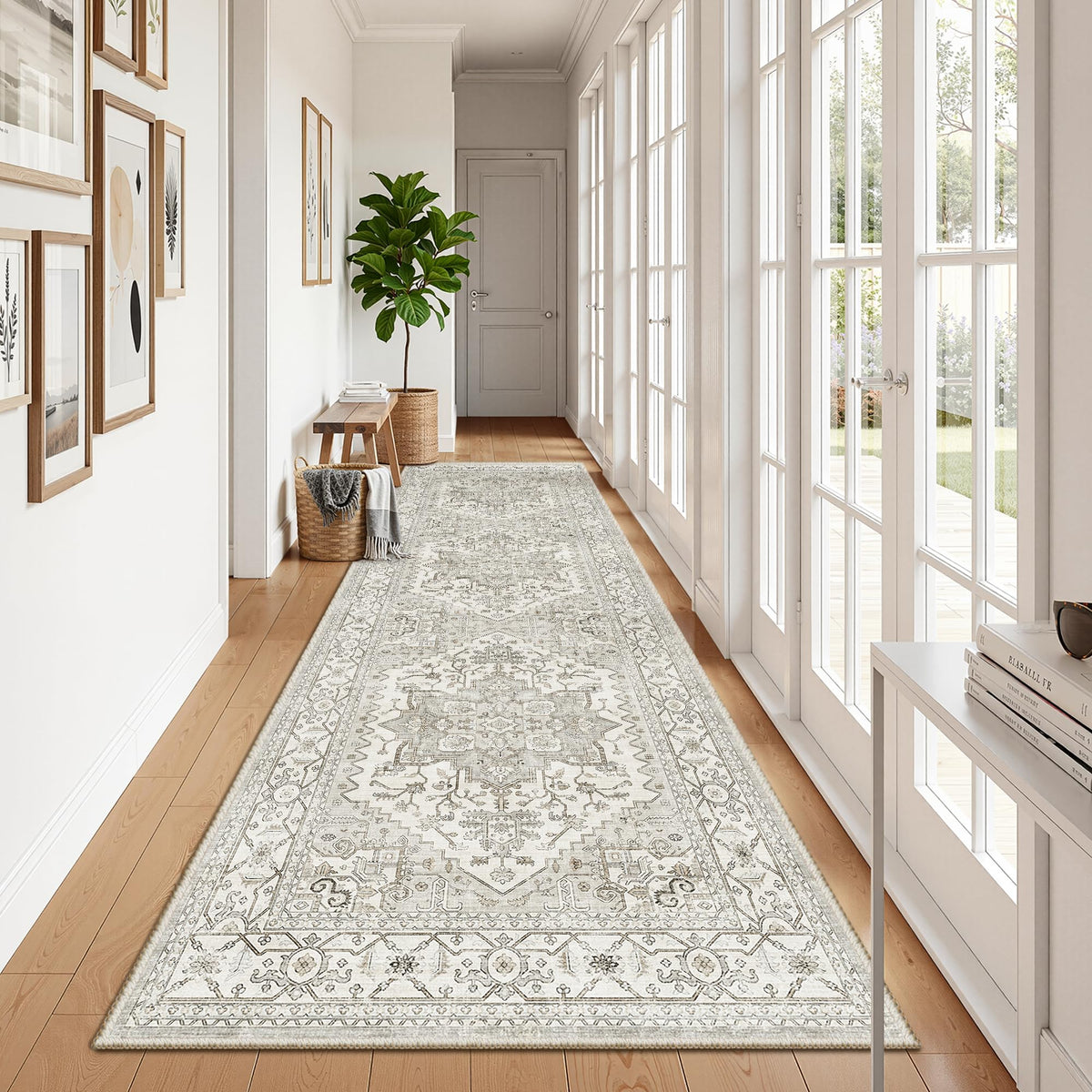 Runner Rug Washable Hallway Runner Rug Beige Kitchen Entryway Carpet