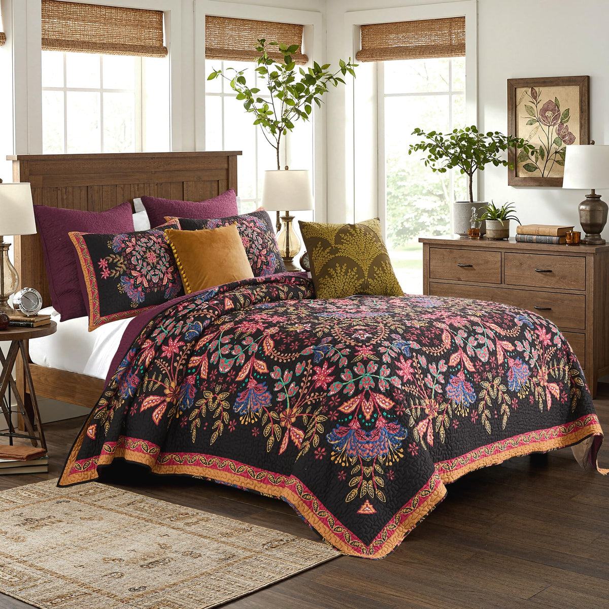 Jessa Vintage Boho Collection Quilt Set, 3-Piece