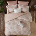 Duvet Cover Set, Geometric Cotton Bed Duvet Cover, Modern Farmhouse with Clipped Jacquard, All Season