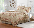 Antique Rose 100% Cotton Heirloom-Quality Quilt Set, 5-Piece King/Cal King, Ecru