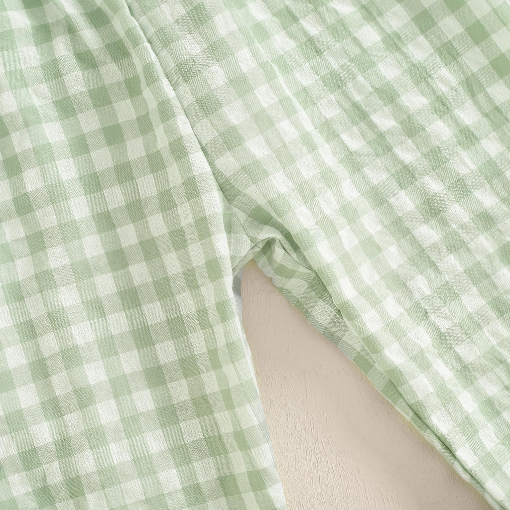 Kids Toddler Boys Girls Gingham Pants Elastic Waist Plaid Loose Baggy Trousers Casual Spring Fall Bottoms Sweatpants