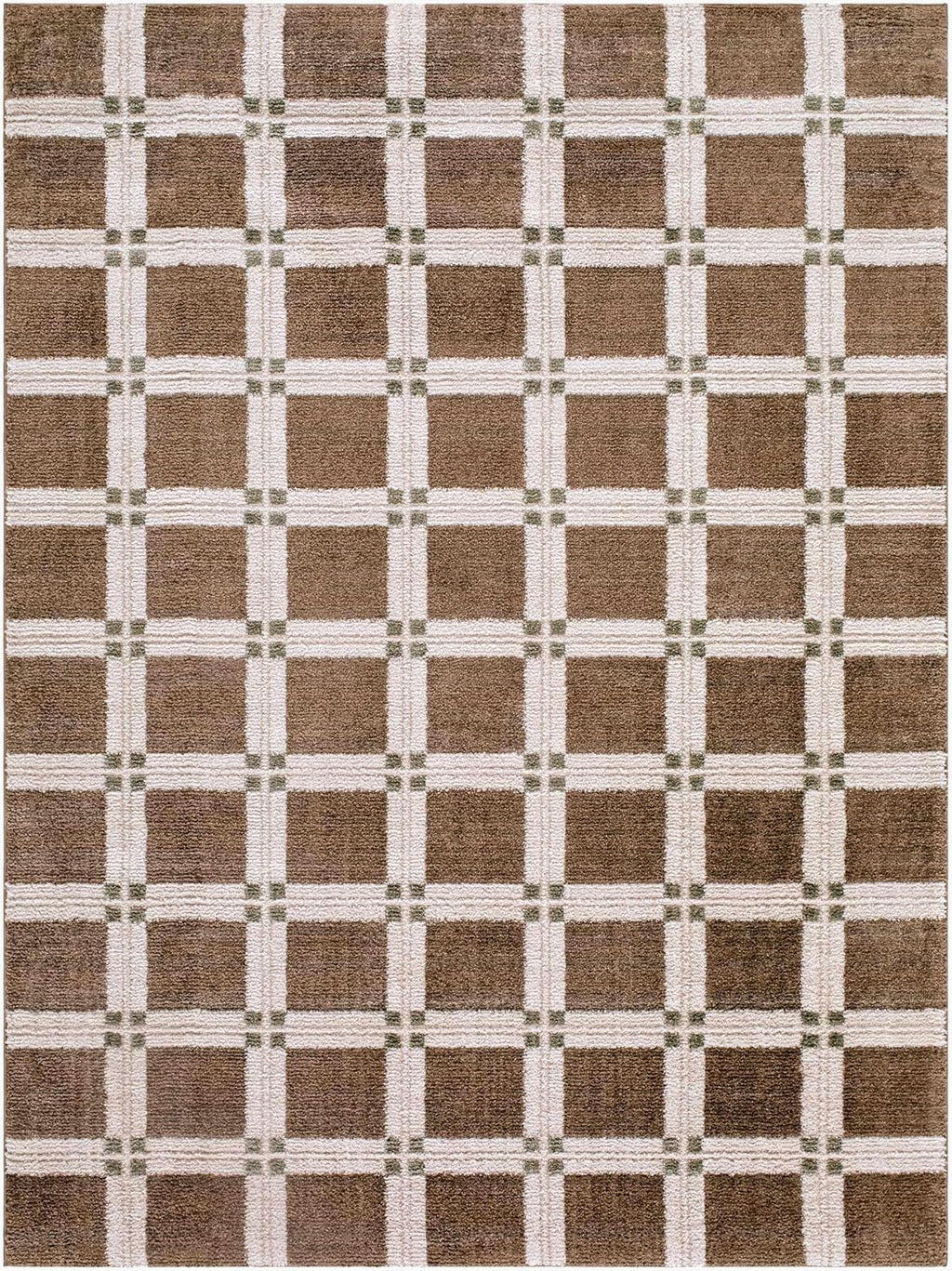 Talos Area Rug - Checkered Geometric Square Plaid Lattice - Contemporary Modern Minimalist Transitional Farmhouse