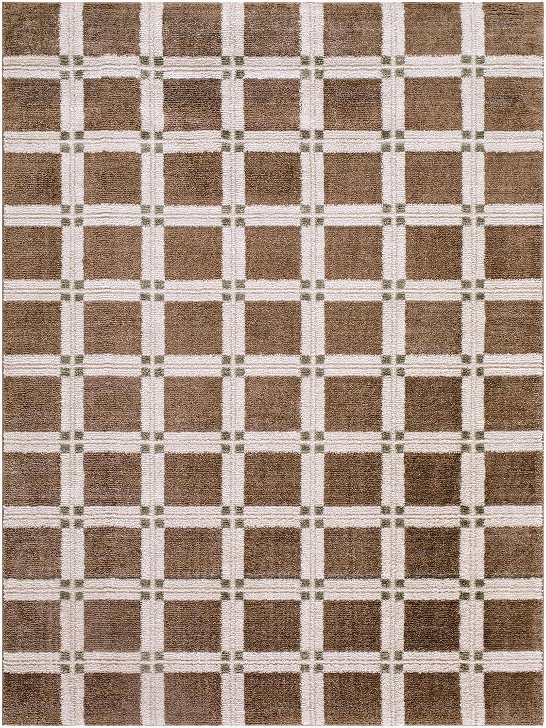 Talos Area Rug - Checkered Geometric Square Plaid Lattice - Contemporary Modern Minimalist Transitional Farmhouse