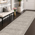 Greige Washable Long Hallway Runner Rug with Non Slip Backing, Kitchen Runner, Low Pile Area Rug, Laundry