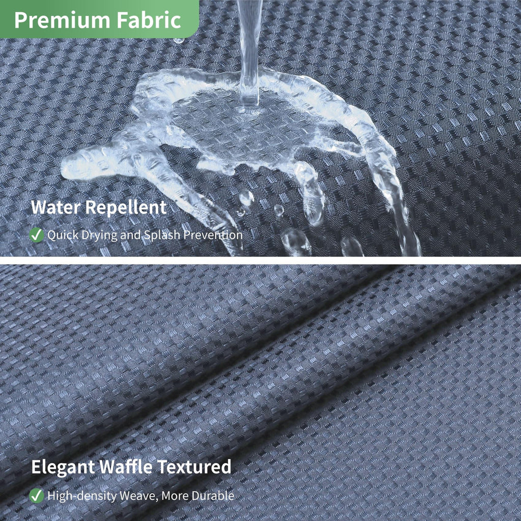 No Hook Check Waffle Extra Long Shower Curtain Set, 71 x 80 in