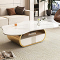 Cloud-Shaped Coffee Table with Sintered Stone Top and Sculpted Base