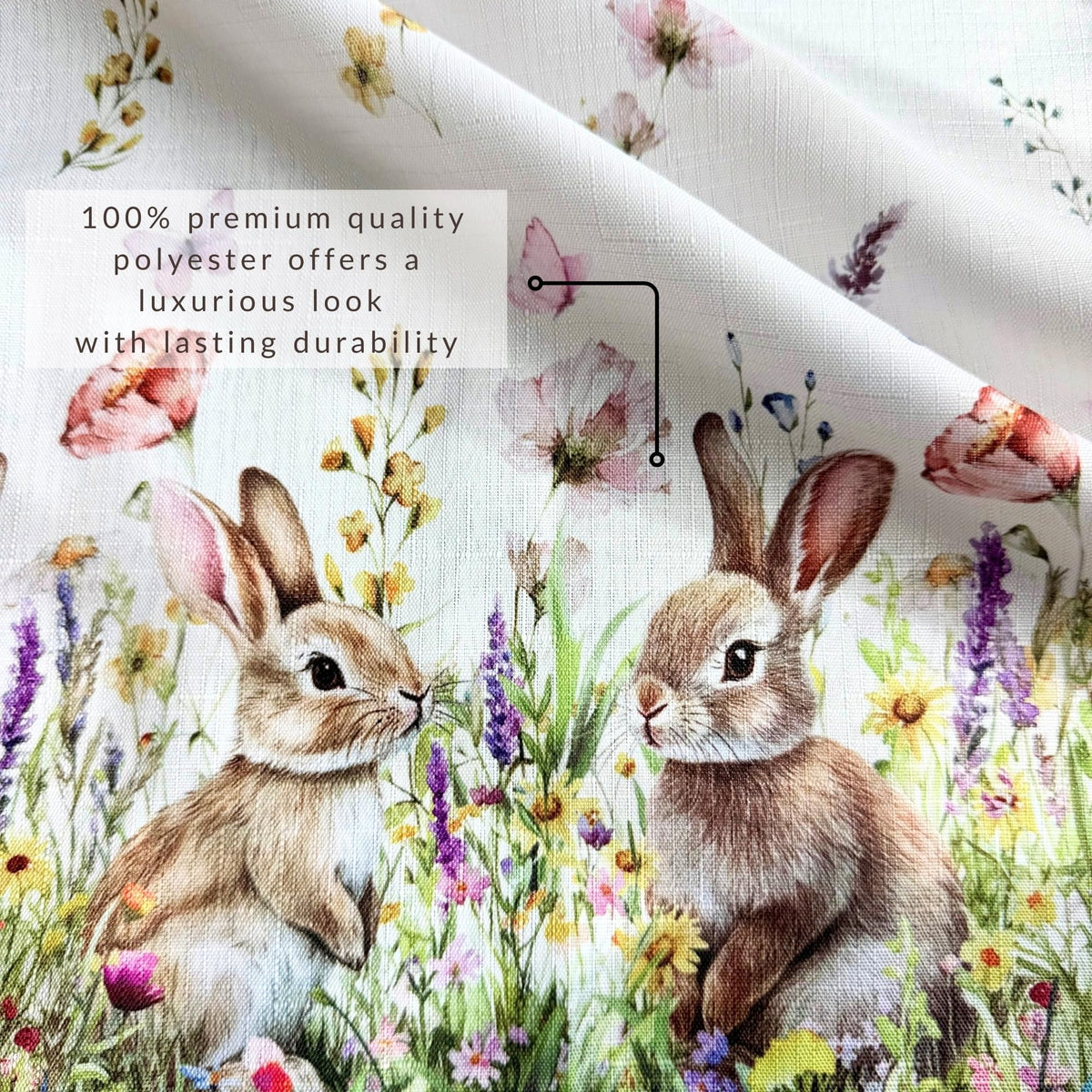 Bunny Blossom Easter Tablecloth, Multicolor - 60" W x 144" L