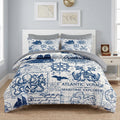 Full Comforter Set with Sheets, 7 Pieces Nautical Anchor Bedding