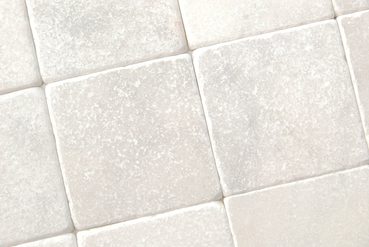 Bianco Venato Marble 4x4 Tumbled Tiles (LOT of 5 SQ. FT.)
