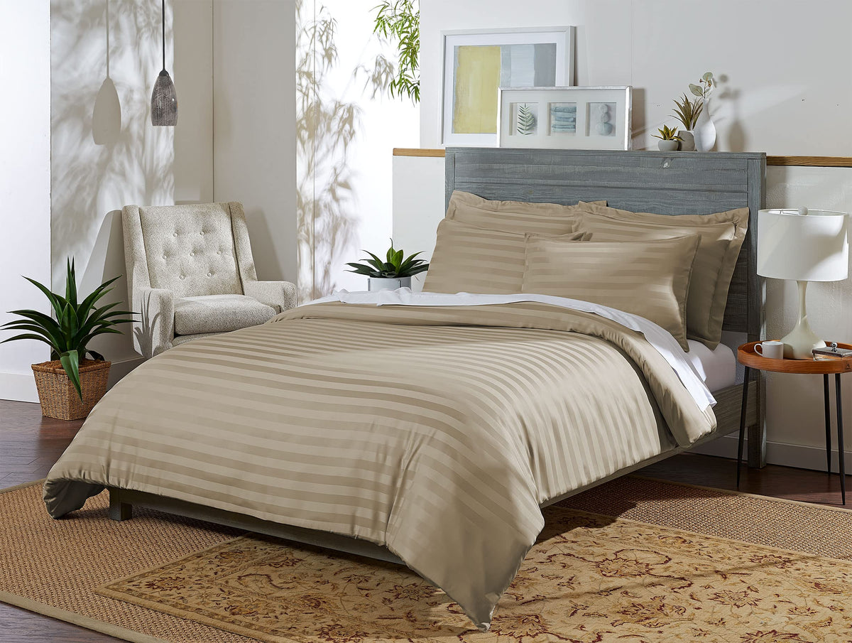 Queen Duvet Cover by, 3 Piece Set, Genuine 100% Organic Viscose Derived from Bamboo, Luxuriously Soft and Cooling, 2