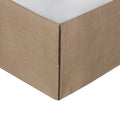 BM307051 15 in. Kuma Polyester Burlap Drop Twin Size Bed Skirt with Spilt Corners Brown