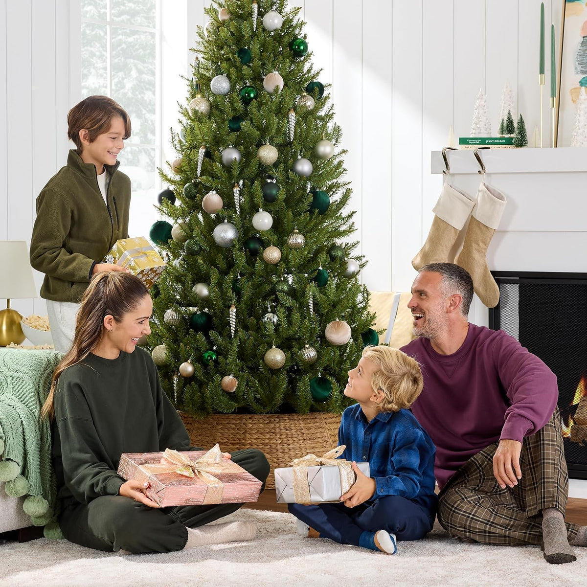 Premium Nordic Fir Christmas Tree, 6 to 9 ft, Unlit Artificial Full Hinged Realistic Holiday Decoration