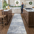 Washable 12ft Hallway Runner Rug: Non-Slip 2'6x12 Kitchen Rugs Low-Pile Entryway Rug Runner Abstract Soft Bedroom