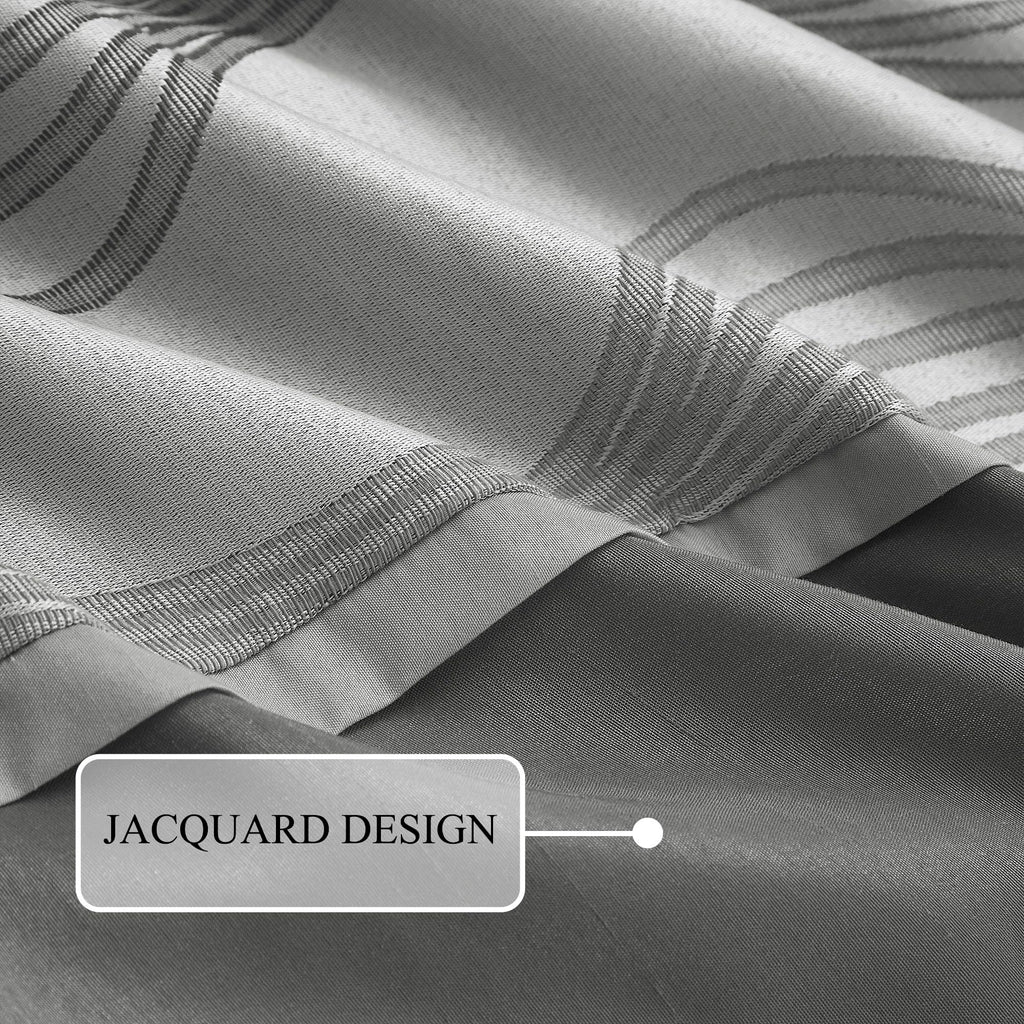 7 Piece Grey Comforter Set, Jacquard Bedding Set, All Season Geometric Patchwork Bedding Set, Matching