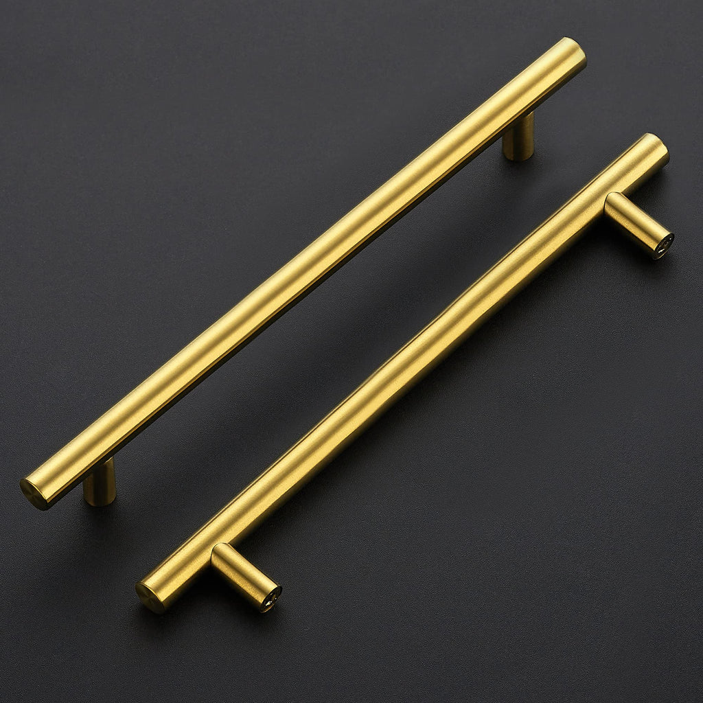 Brushed Brass Cabinet Handles, 10 Pack Drawer Pulls, 7-1/2 in