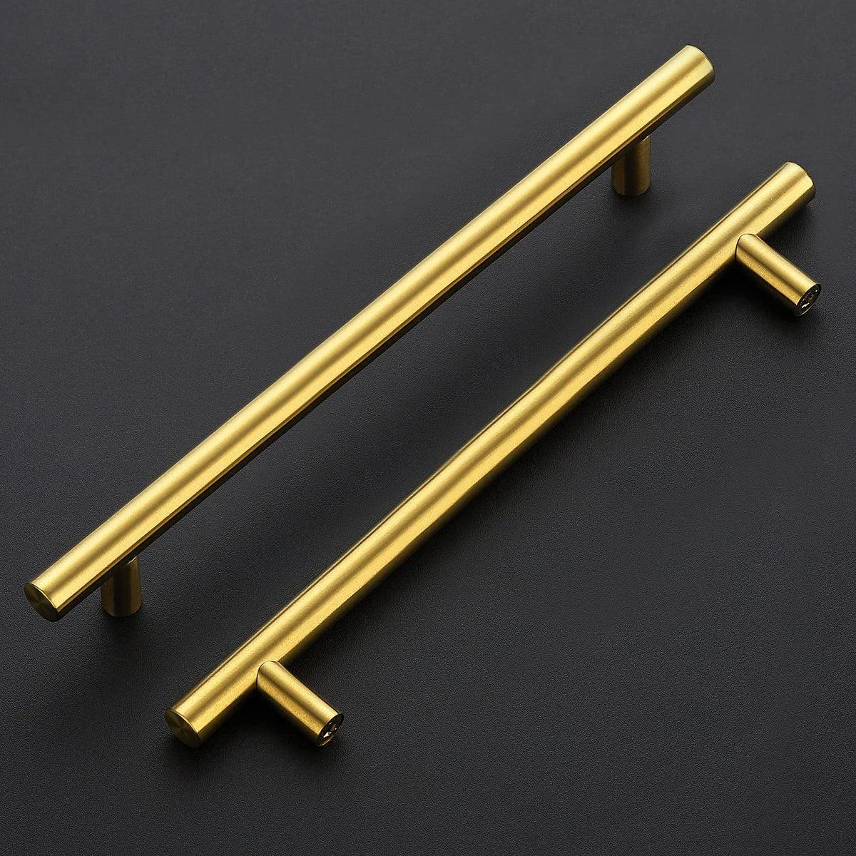 Brushed Brass Cabinet Handles, 10 Pack Drawer Pulls, 7-1/2 in