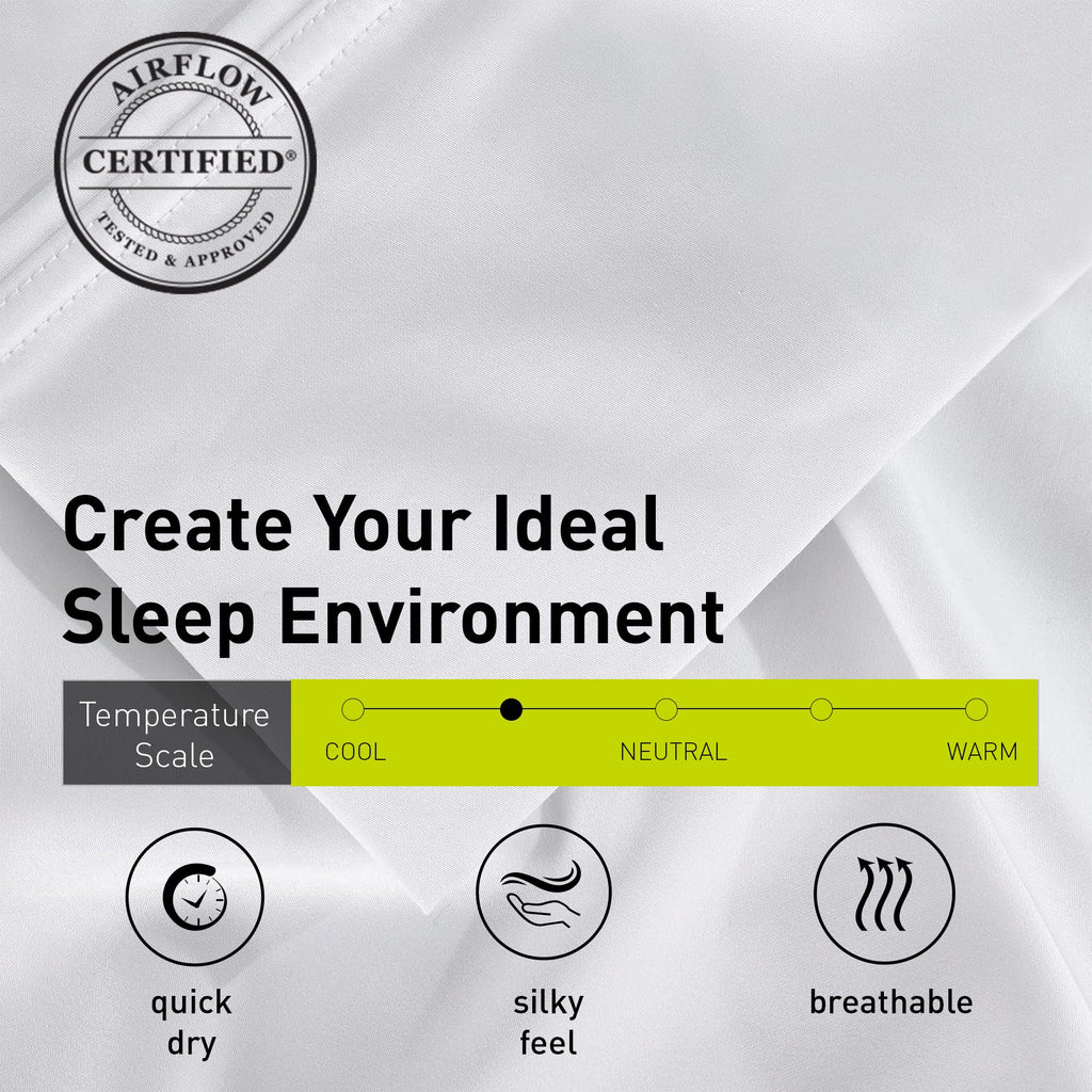 Hyper-Cotton Bed Sheet Set - Breathable, Cooling, Quick-Drying, Soft Bedding - Fitted Sheet Flat Sheet Pillowcases