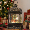 Christmas Village Snow Globe Water Lantern with Church Carolers Scene Battery Operated or USB Powered Musical Lighted