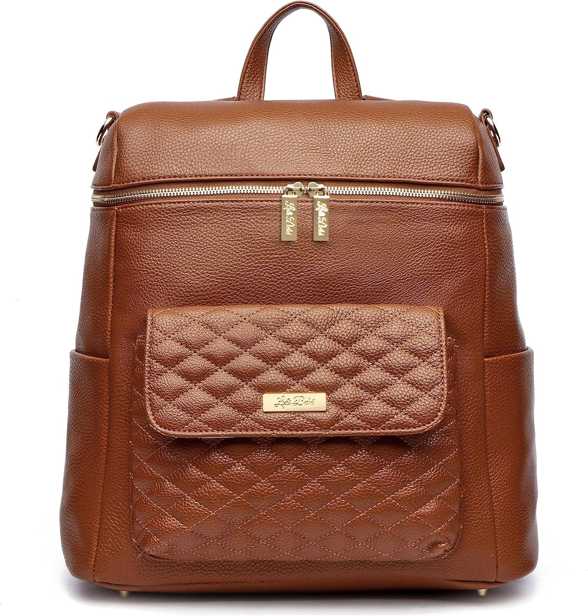 Monaco Large Diaper Bag Backpack by Luli Bebe - Designer Modern Vegan Leather Stylish Baby Backpack Diaper Bag