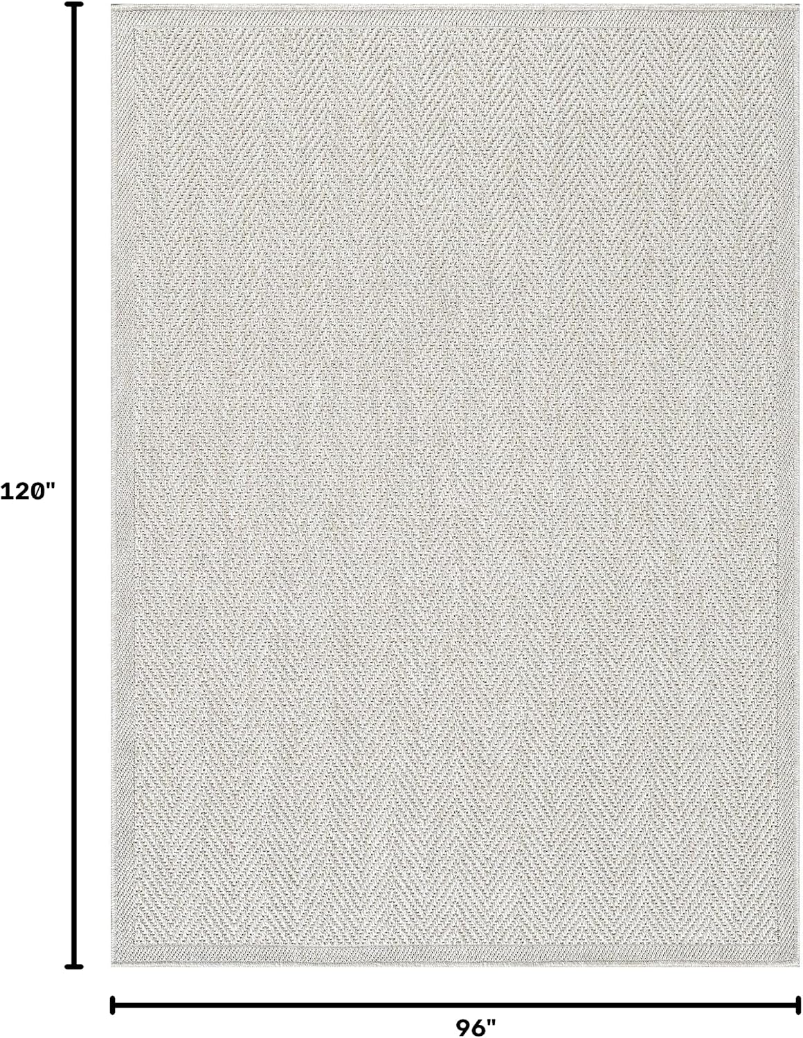 Easy Jute Rug, Indoor Outdoor Off-White Color Fiber Area Rugs Rug Herringbone Seagrass Boho Woven Design