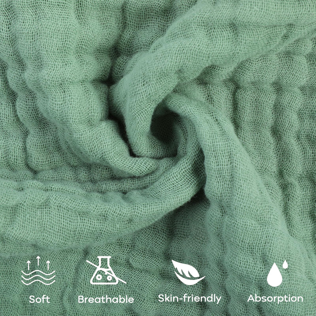 Muslin Baby Washcloths 100% Organic Cotton Face Towels 10 Pack Wash Cloths for Baby 12x12in Soft and Absorbent Baby