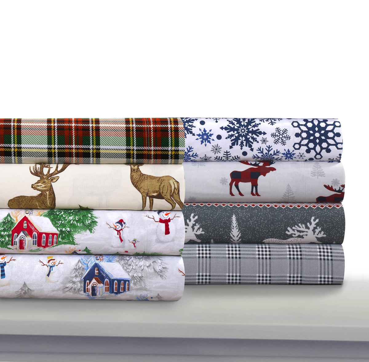 Deep Pocket Flannel Sheet Set, Charleston Plaid
