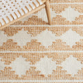 Natural Fiber Collection Area Rug - 6' Square, Ivory & Natural, Handmade Farmhouse Jute & Wool, Ideal for High