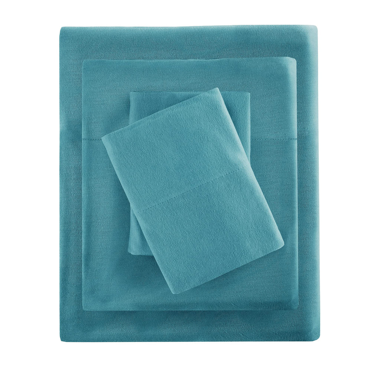 Cotton Blend Jersey Knit Sheet Set Twin XL Size, Teal