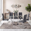 Glass Dining Table Set for 6, 71" Modern Dining Table Set for 6