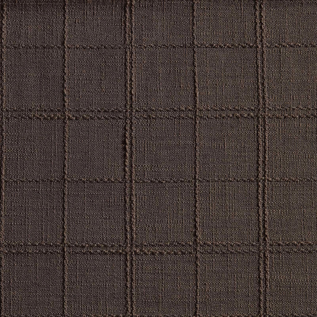 Linen Checked Farmhouse Placemats Set of 6, Chocolate 13x19in