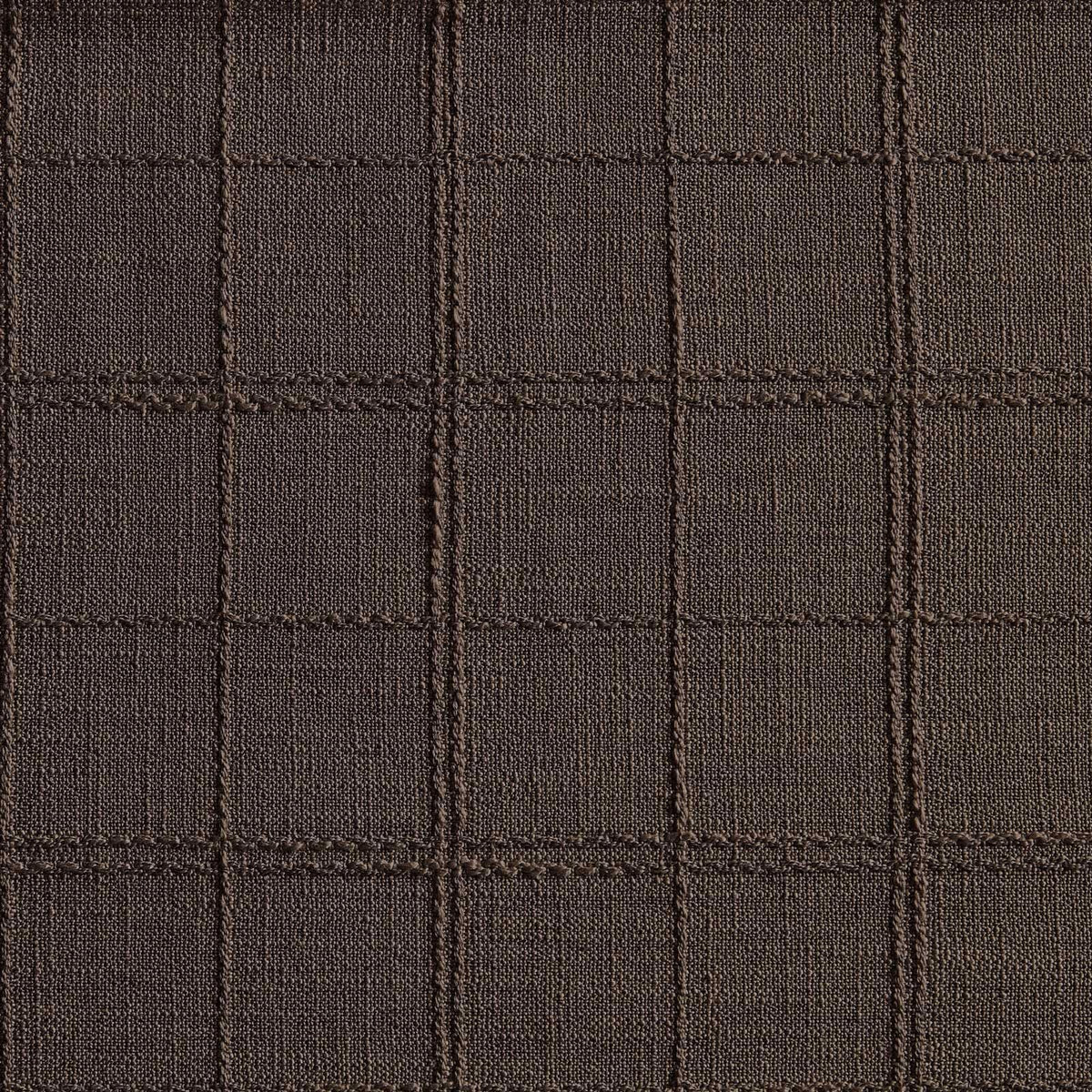Linen Checked Farmhouse Placemats Set of 6, Chocolate 13x19in