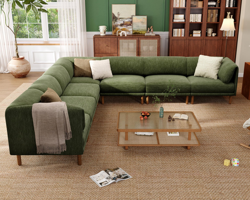 Cloud Sectional Couches, Modular Sectional Sofa, Green