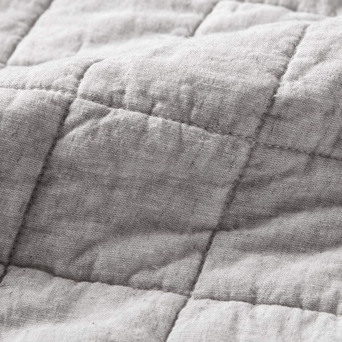 Quilt, Grey - Breathable Box-Stitch Coverlet