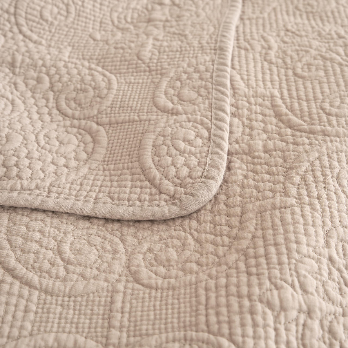 Matelasse Coverlet Set, Taupe Brown, 3-Piece