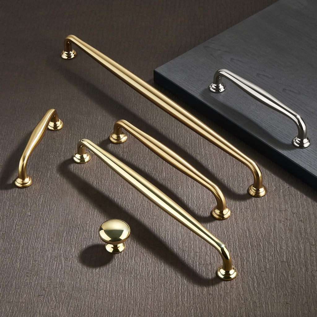 5 Pack Cabinet Handles-10/254mm Screw Spacing Polished Nickel Furniture Hardware Handles Cabinets Bedroom Dresser