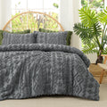 Tufted Boho Comforter Set Queen Size, 3 Pieces Soft Textured Bed Set, Lightweight Breathable Comforter for All