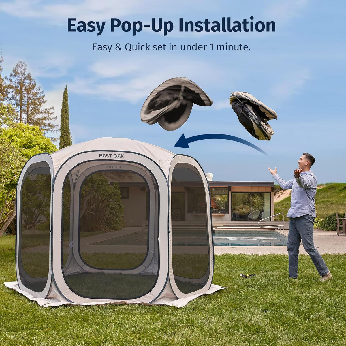 Pop up Screen Tent with Mosquito Netting, Portable Screen House Canopy Shelter