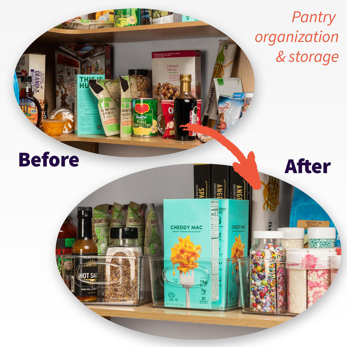 Pantry Organizers and Storage and Cabinet Organizer, 2 Pack