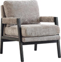 Gray Chenille Mid-Century Accent Armchair with Soft Upholstery